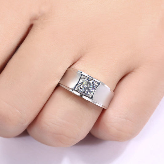 Imitated moissanite ring for domineering men