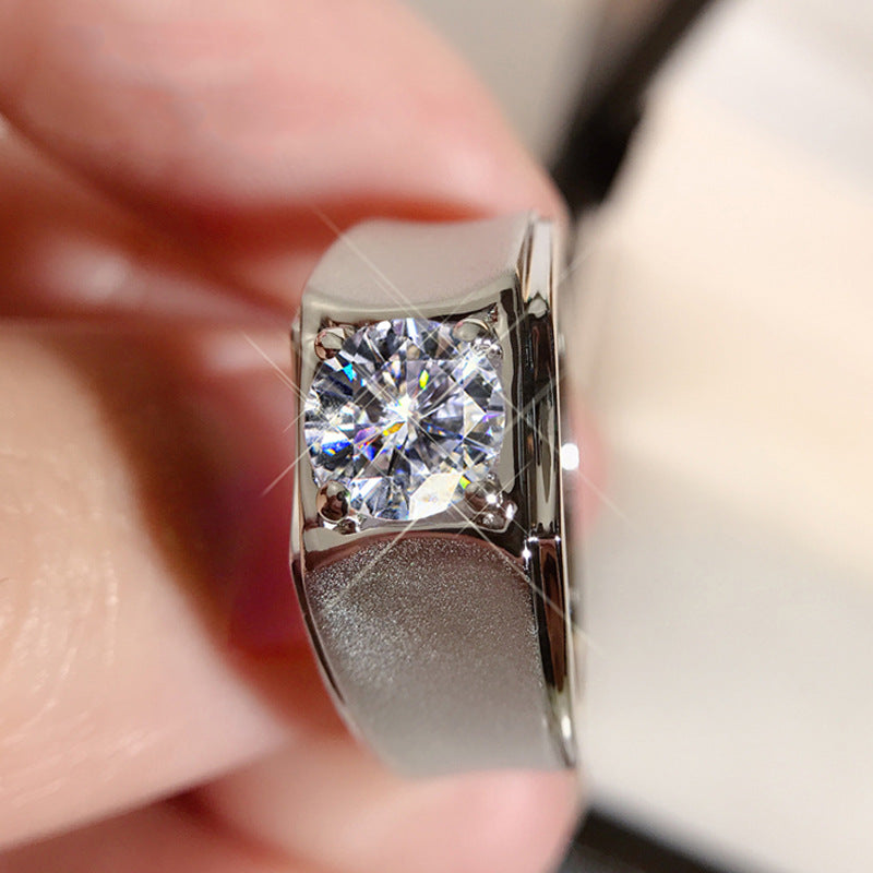 Imitated moissanite ring for domineering men