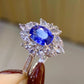 New luxury group set in imitation of natural Sri Lankan sapphire ring women