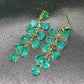 Malachite green cracked diamond earrings Ice Flower Grape earrings Fresh Slim Delicate earrings s925 Silver stud earrings