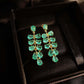 Malachite green cracked diamond earrings Ice Flower Grape earrings Fresh Slim Delicate earrings s925 Silver stud earrings