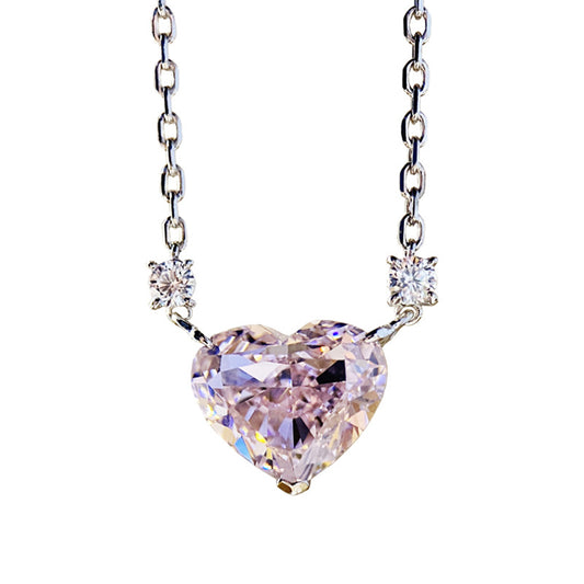 High-grade design sense of temperament with high carbon diamond pink pendant