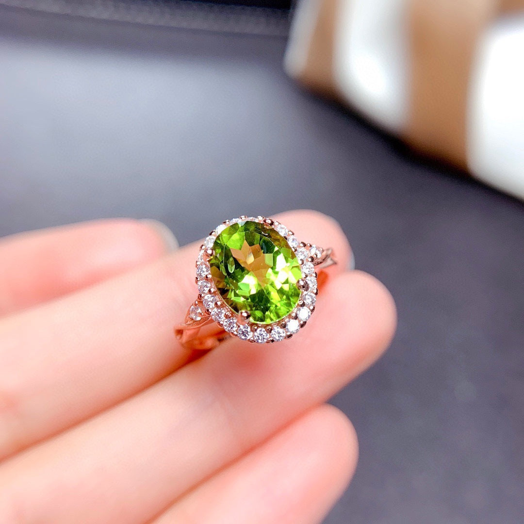 Imitation natural topaz amethyst topaz peridot red pomegranate ring