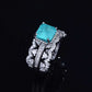 Jewelry design imitation Paraiba tourmaline open ring