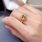 Fortune Citrine set Women's Group Studded with diamond rings pendant earrings necklace