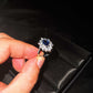 New luxury group set in imitation of natural Sri Lankan sapphire ring women