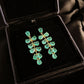 Malachite green cracked diamond earrings Ice Flower Grape earrings Fresh Slim Delicate earrings s925 Silver stud earrings