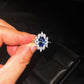 New luxury group set in imitation of natural Sri Lankan sapphire ring women