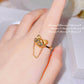 Hand-drawn Dr. Cat Ring Female imitation emerald cute cartoon Bestie open ring