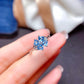 Light luxury four-leaf clover Swiss blue Topa stone open ring