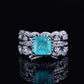 Jewelry design imitation Paraiba tourmaline open ring