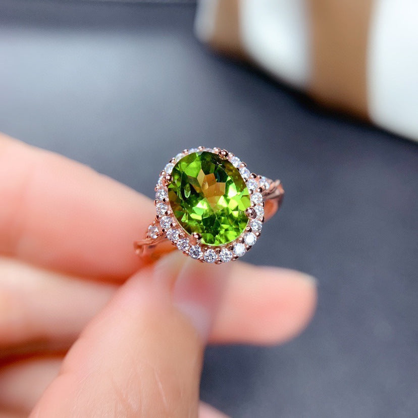 Imitation natural topaz amethyst topaz peridot red pomegranate ring