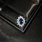 New luxury group set in imitation of natural Sri Lankan sapphire ring women