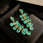 Malachite green cracked diamond earrings Ice Flower Grape earrings Fresh Slim Delicate earrings s925 Silver stud earrings