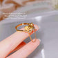 Hand-drawn Dr. Cat Ring Female imitation emerald cute cartoon Bestie open ring