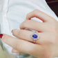 New luxury group set in imitation of natural Sri Lankan sapphire ring women