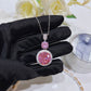 Ultra flash light luxury pink zircon necklace romantic cherry blossom pink diamond set