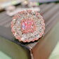 Super bright cherry blossom season color treasure ring pillow shaped Argyll pink diamond ring temperament girl