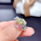 Imitation Mosan diamond ring eight heart eight arrows high carbon diamond powder color treasure ring