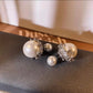 Double sided pearl plated s925 silver needle Korean earrings for women lace stud earrings