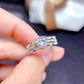 Imitation Mosan diamond ring eight heart eight arrows high carbon diamond powder color treasure ring