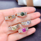 Imitation Mosan diamond ring eight heart eight arrows high carbon diamond powder color treasure ring