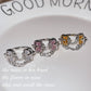 Sweet cool wind creative chain cross ring female light luxury yellow diamond color treasure ring pink diamond open ring