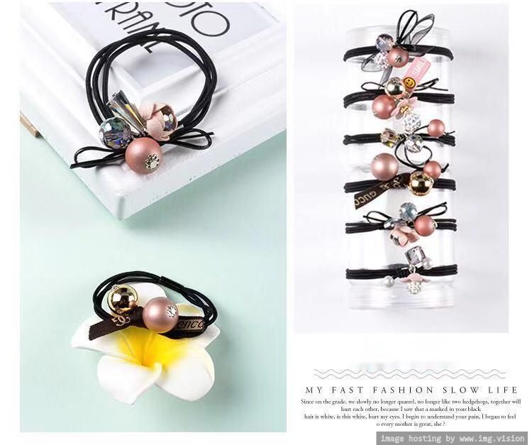 Korean style hair ring set temperament hair rope 6-piece set high elastic hair tie rubber band flower hair accessories