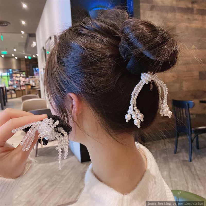 Spring Style Pearl Hair Ring Sweet Girl Ball hair Headdress High Sense All-match Hair Bands Girls's Jewelry