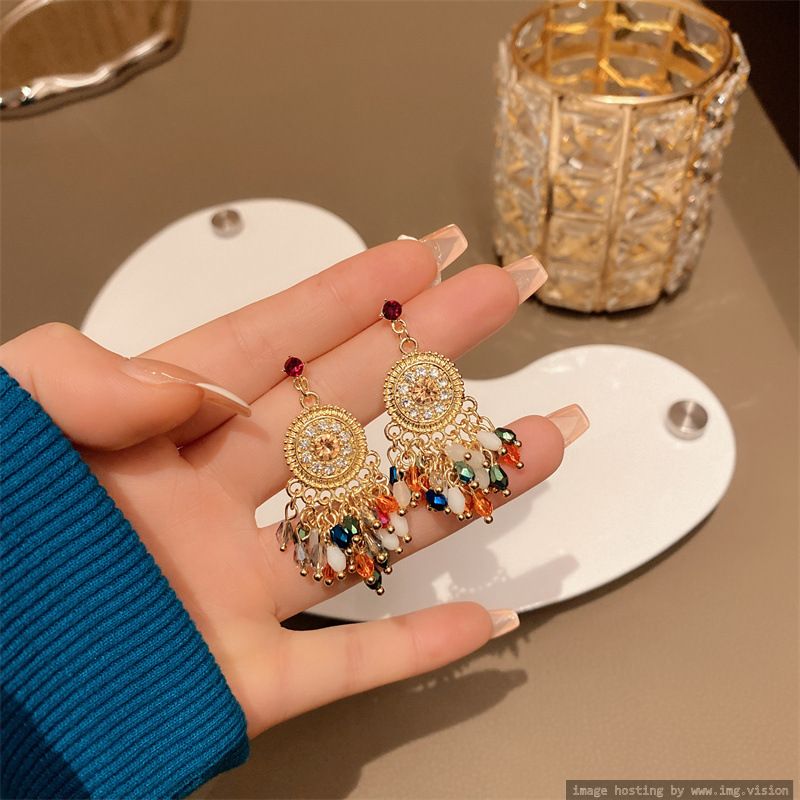 Retro Ethnic Bohemian Earrings Color High Sense Earrings 2021 New Earrings Versatile Jewelry