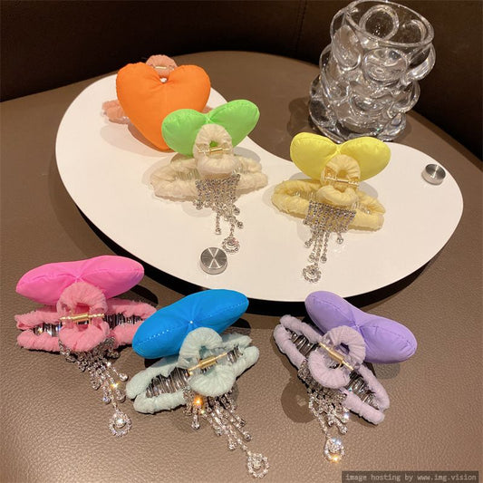 Korean Color Spring/Summer Love Fluorescent Color Sweet Girl Forehead Back of the hair Trumpet clip Headdress