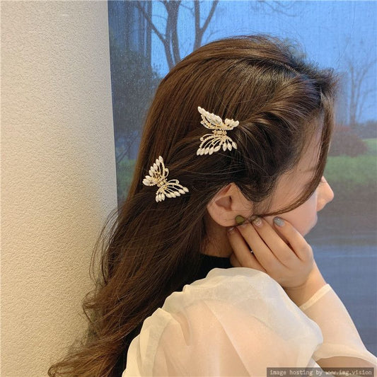 Metal Butterfly Hair clip Back of the hair Coiled Hair Grabbers